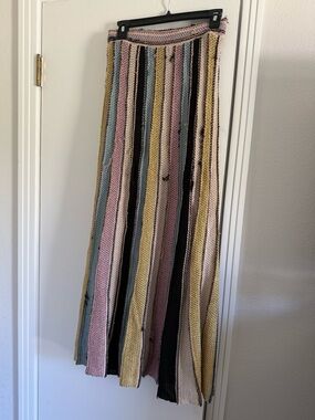 Missoni Striped Knit Maxi Skirt in Pink, Yellow, Black & Cream